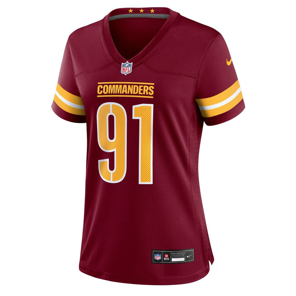 Deatrich Wise Jr. Washington Commanders Nike Women's Team Game Jersey -  Burgundy